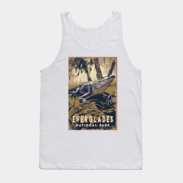 Everglades National Park Vintage Travel  Poster Tank Top by GreenMary Design